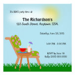 Lawn Chair Summer Time BBQ Party Custom Invite