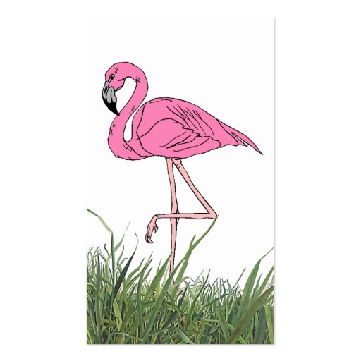 LAWN FLAMINGO IN TALL GRASS ~ BUSINESS CARDS! (back side)