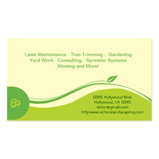 Lawn Maintenance Business Cards (back side)