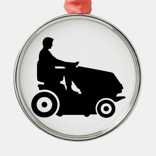 lawn mower driver round metal christmas ornament zazzle lawn mower driver round metal christmas ornament zazzle