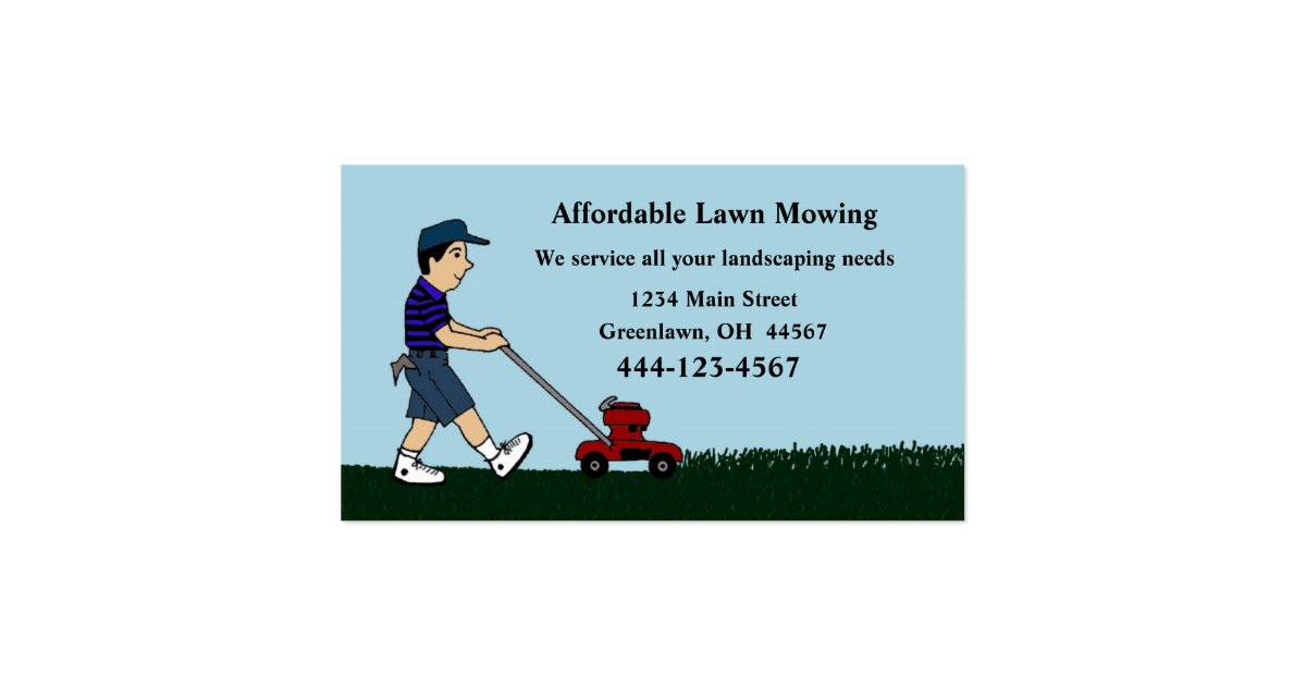 Lawn Mowing and Landscaping Business Card Zazzle
