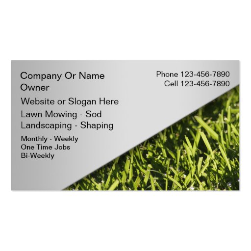 Lawn Mowing Business Cards (front side)