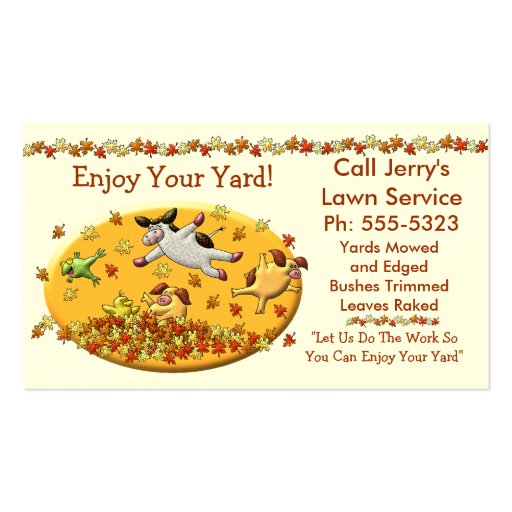 Lawn Service Business Card (front side)