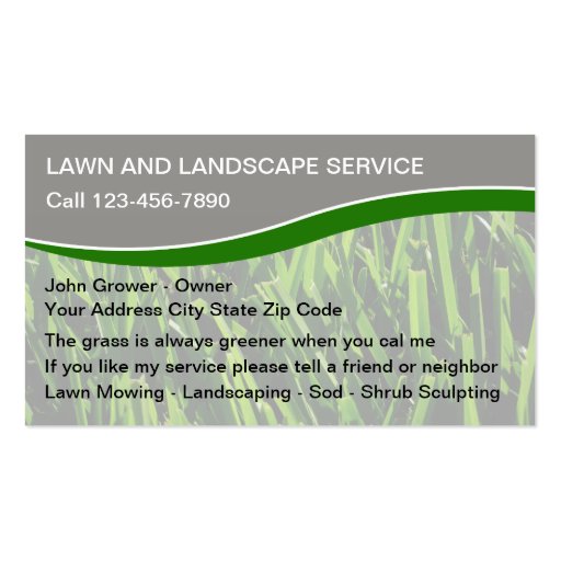 Lawn Service Business Cards | Zazzle