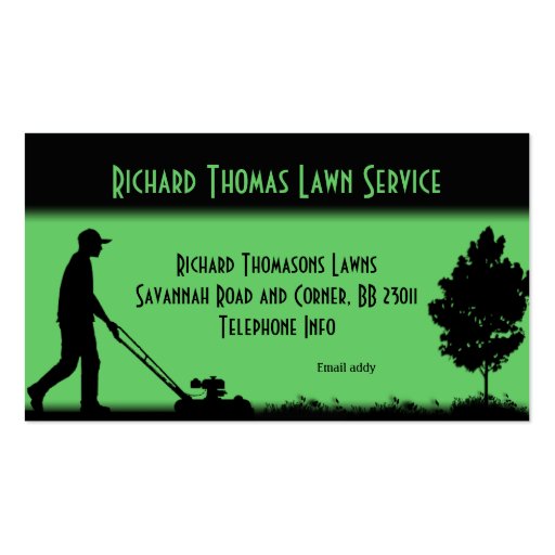 Lawn Service Landscape  Business Card (front side)