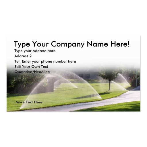Lawn Sprinker Business Card (front side)