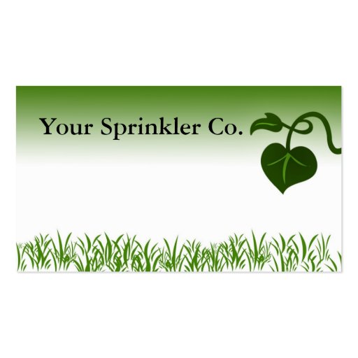 Lawn Sprinkler editable business card (back side)
