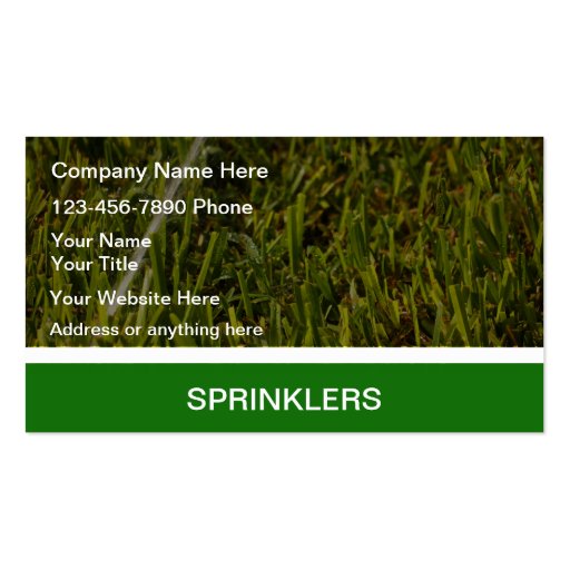 Lawn Sprinklers Business Cards