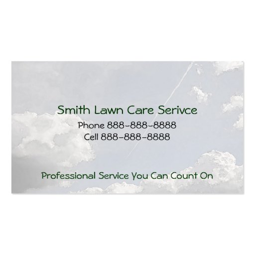 Lawn Yard Maintenance Servies Business Card (back side)