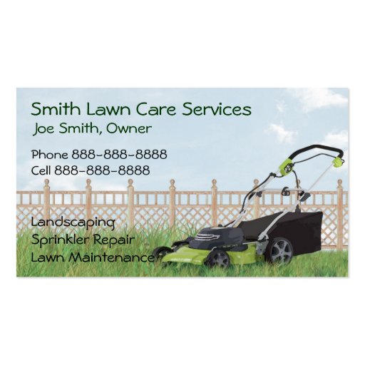 Lawn Yard Maintenance Servies Business Card