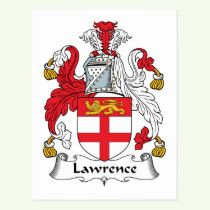 Lawrence Family Crest Postcard
