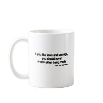 Laws and Sausage quote mugs