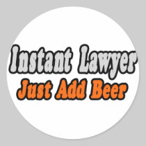 Lawyer...Add Beer Round Stickers
