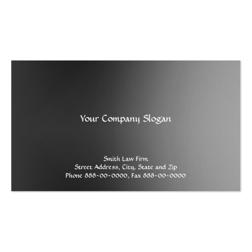 Lawyer Attorney  Business Card (back side)