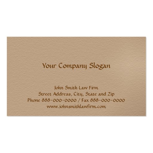 Lawyer Attorney Business Card (back side)