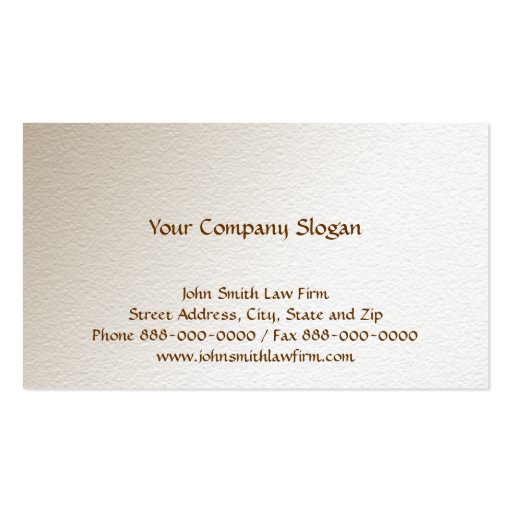 Lawyer Attorney Business Card (back side)
