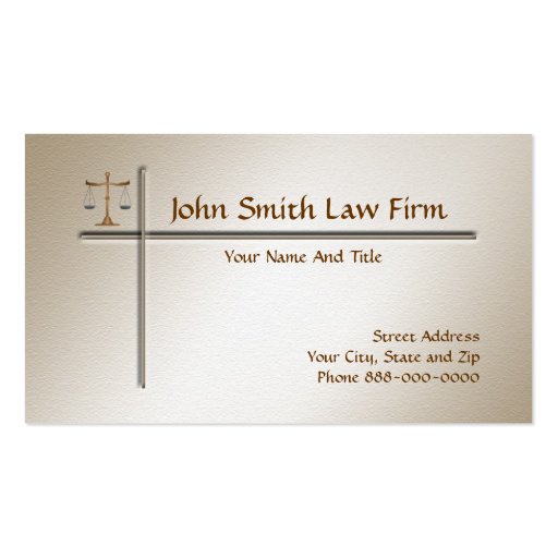 Lawyer Attorney Business Card (front side)