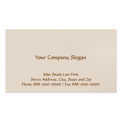 Lawyer Attorney Business Card (back side)