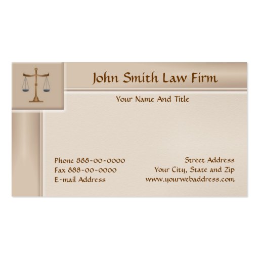 Lawyer Attorney Business Card (front side)