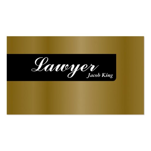 Lawyer Attorney Business Card Simple Gold (front side)