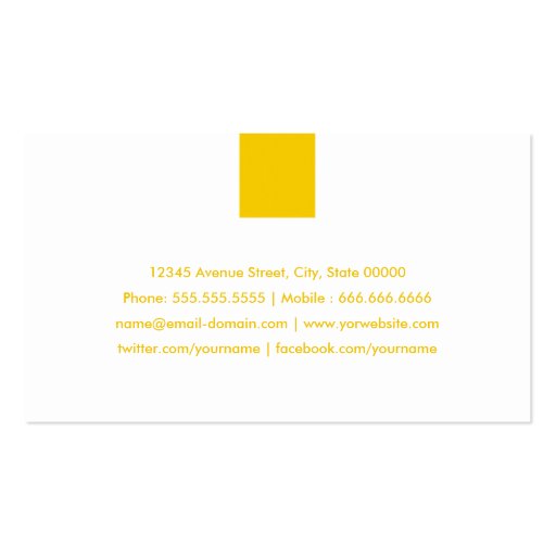 Lawyer / Attorney - Simple Amber Yellow Business Card Template (back side)