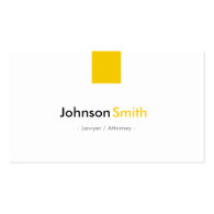 Lawyer / Attorney - Simple Amber Yellow Business Card Template