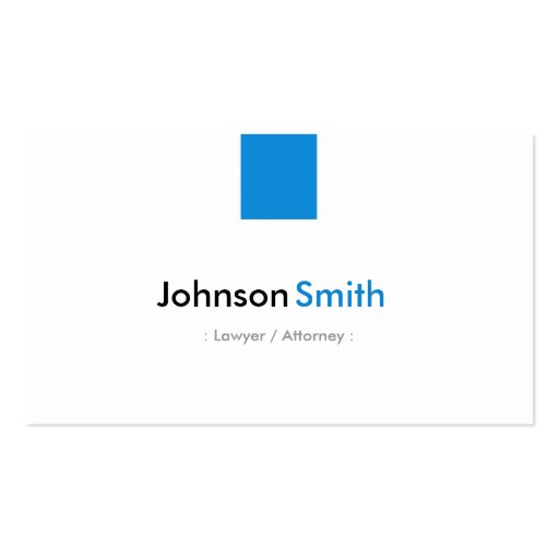 Lawyer / Attorney - Simple Aqua Blue Business Card (front side)
