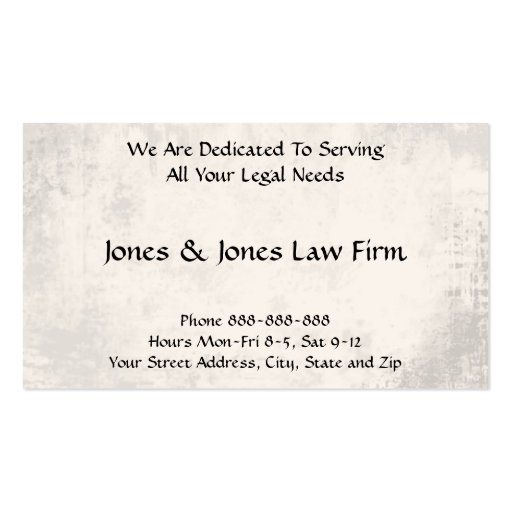 Lawyer Attorney Symbol Legal Business Card (back side)