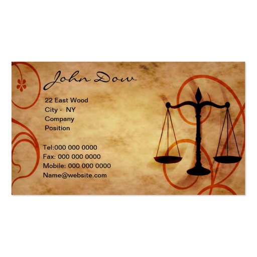 Lawyer Attorney vintage Business Card v1