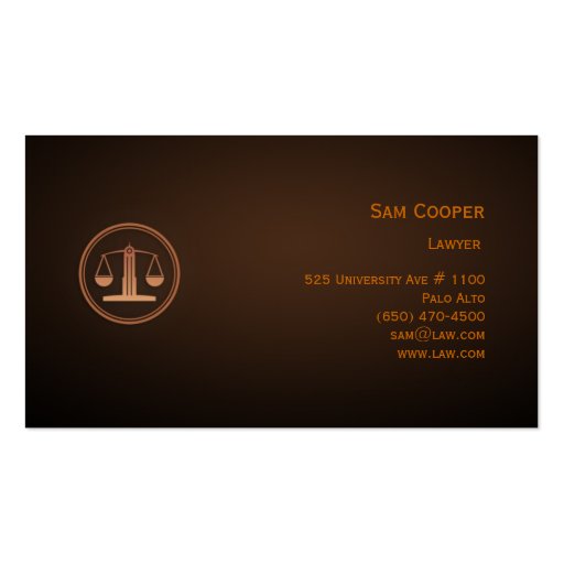 Lawyer Business Card (back side)