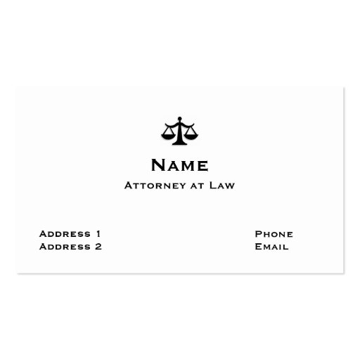 Lawyer business card 1 (front side)
