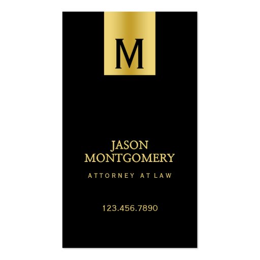 Lawyer business card design Black and gold (front side)