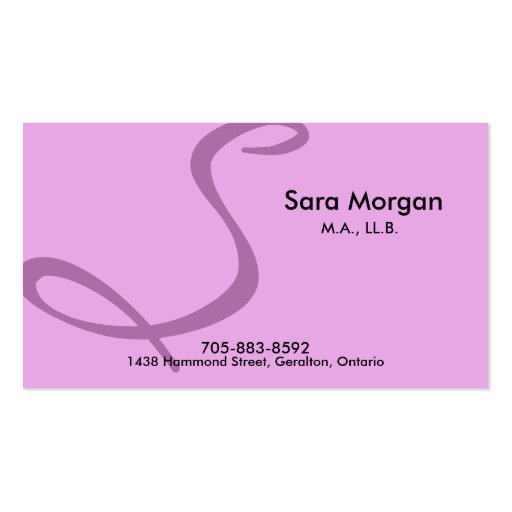 Lawyer Business Card - Monogram (front side)