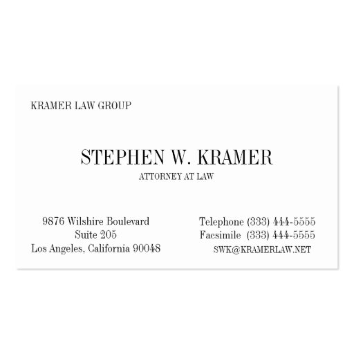 Lawyer Card Business Card (front side)
