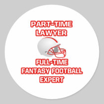 Lawyer .. Fantasy Football Expert Round Sticker