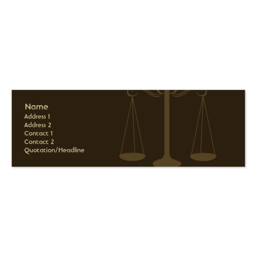Lawyer - Skinny Business Card Template (front side)
