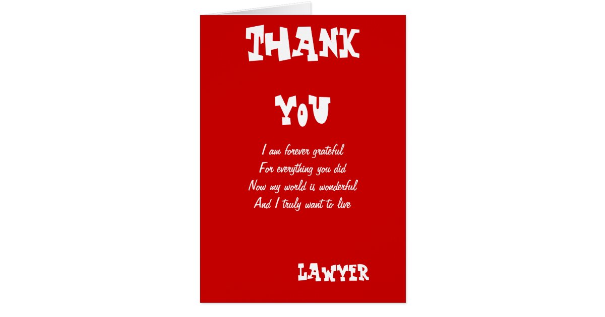 Lawyer thank you cards Zazzle