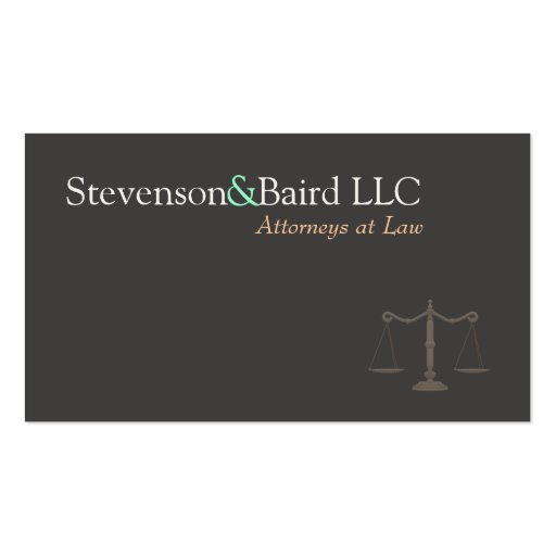 Lawyers Justice Scale Logo  Business Card (front side)