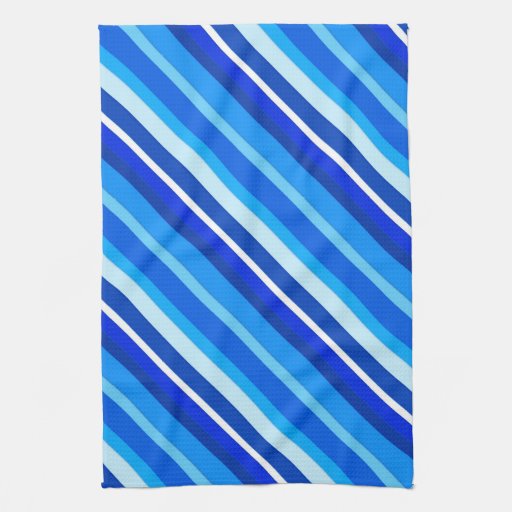 Layered candy stripes cobalt and pale blue kitchen towel