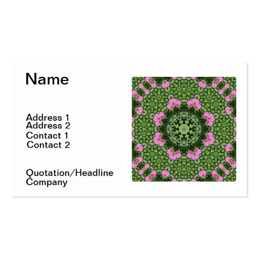 Layered Pink Lotus Mandala Business Cards (front side)