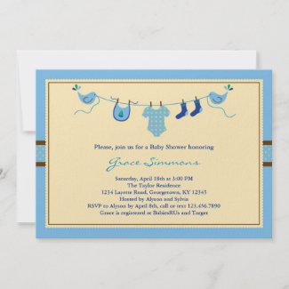 Layette Clothing Line Baby Shower Invitation