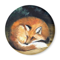"Laying Fox" Wildlife Art Reproduction Magnet by CharlottesWebArt "Laying Fox" Wildlife Art Reproduction Magnet