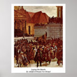 Laying Out Details By Adolph Erdmann Von Menzel Poster
