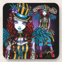 "Layla" Steampunk Circus Tattoo Sideshow Coasters cork coasters