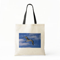Laysan albatross flying in air tote bag