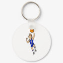 Layup basketball player in blue