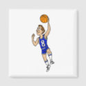 Layup basketball player in blue