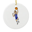 Layup basketball player in blue