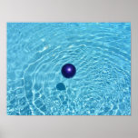 Lazy Ball floating in a Summer Pool Print