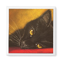 Lazy Black Cat - Magnet by gabycat Lazy Black Cat - Magnet